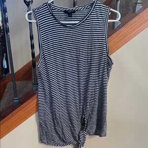 Banana Republic navy and White Striped linen Tank Top